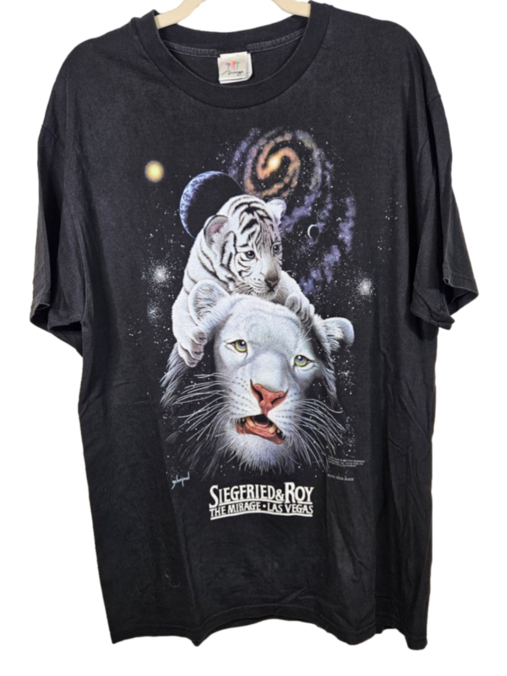 Vintage 1997 Siegfried & Roy White Tiger Magic Mirage Las Vegas Graphic T-Shirt
